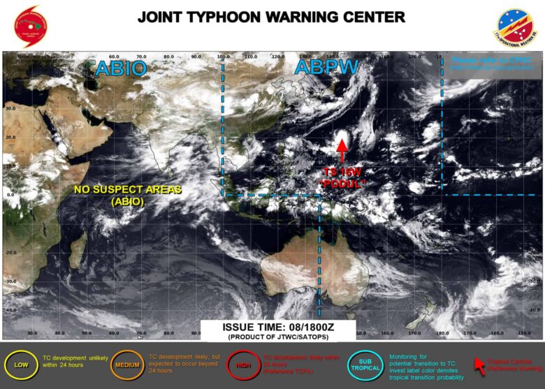台風たまご2025JTWC(米軍)による現在地と最新進路予想