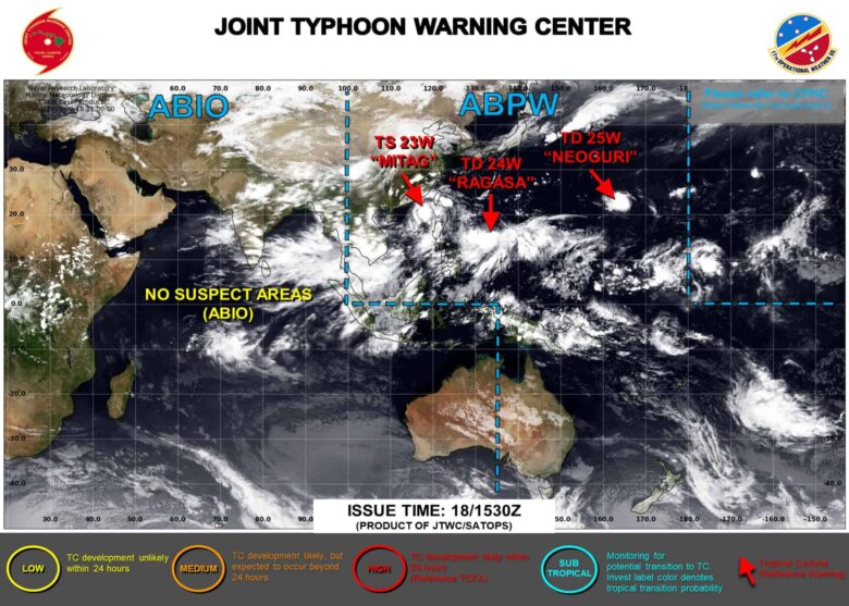台風たまご2025JTWC（米軍)による現在地