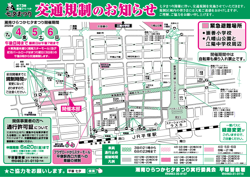 平塚七夕まつり2025交通規制図