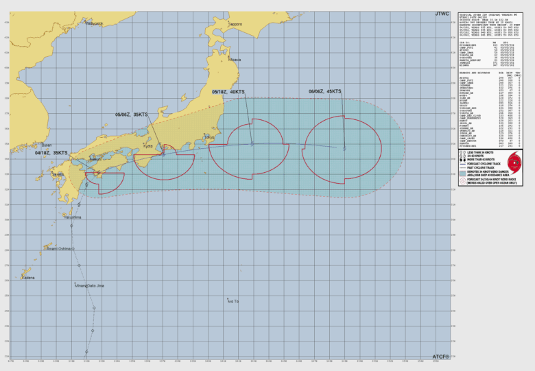 台風たまご2025JTWC（米軍)による最新進路予想